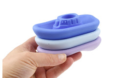Koala Dream 3-Piece Silicone Bath Boats – Vibrant Yellow & Purple Floating Water Toys for Toddlers