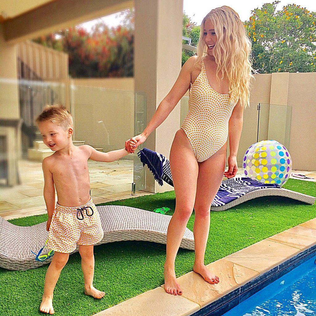 Matching Swimwear, Boys' Board Shorts, Lemon Drops - Upper Notch Club