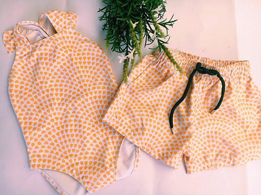 Matching Swimwear, Girls' One Piece Swimsuit, Lemon Drops - Upper Notch Club
