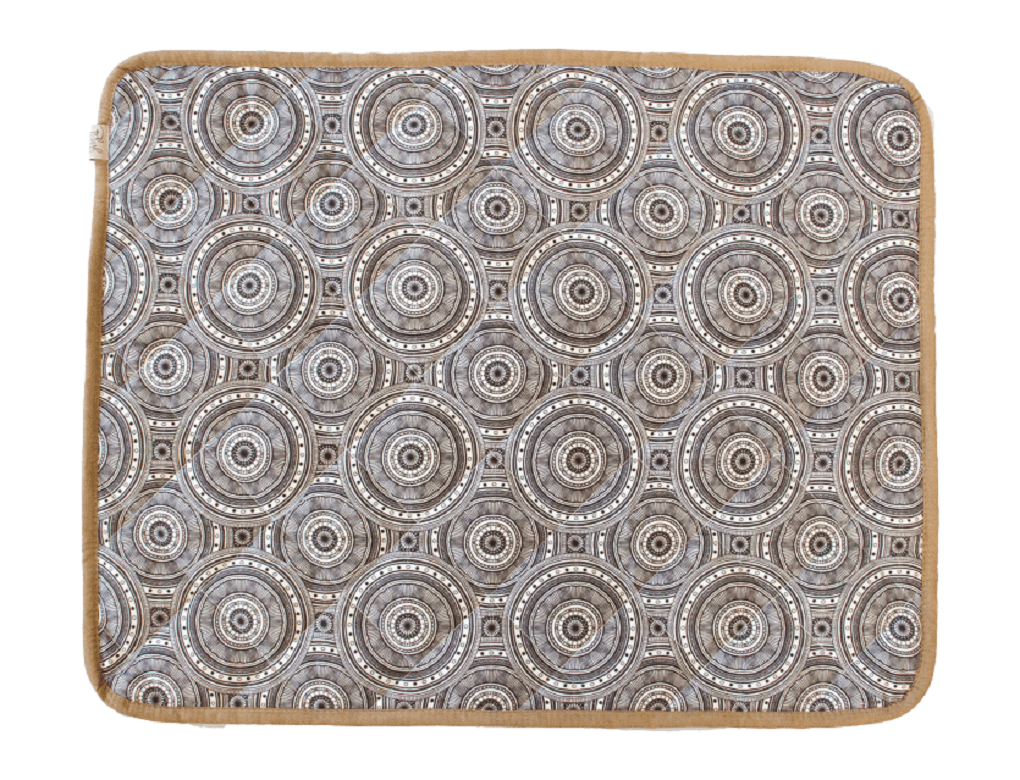 Waterproof Indoor Outdoor Play Mat Blush and Blocks brown small