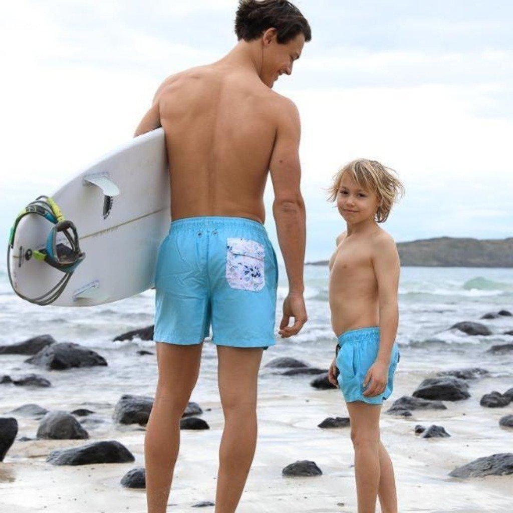 father son matching board shorts