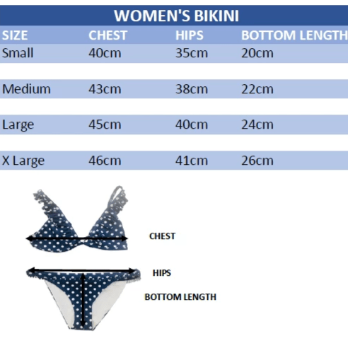 women's bikini size guide