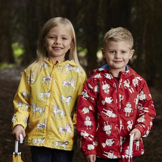 raincoat for kids colour changing red and yellow