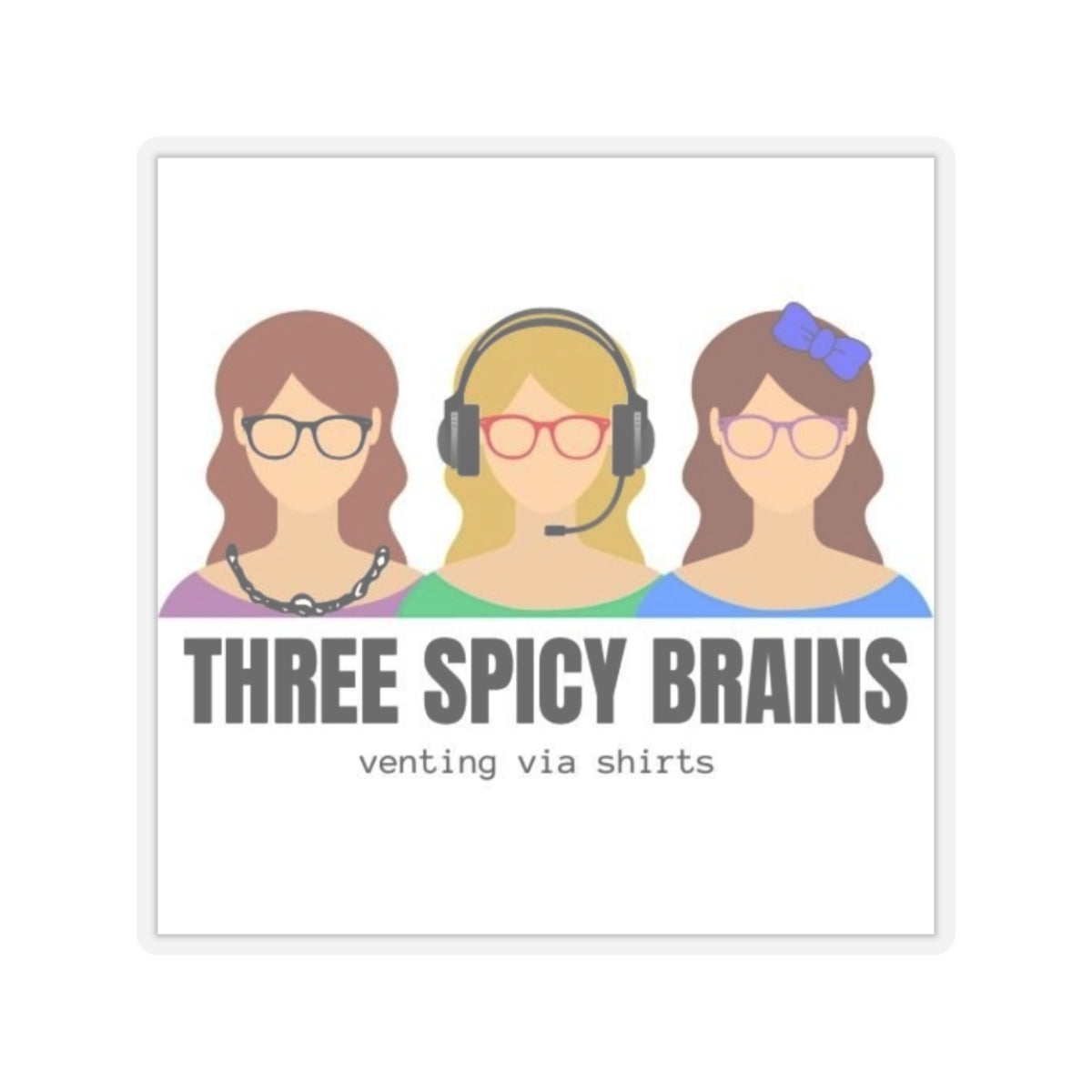 Three Spicy Brains Kiss-Cut Stickers