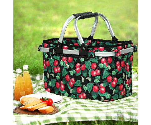 Alfresco Picnic Basket Folding Bag Hamper Food Storage Insulated