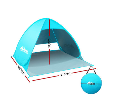 Weisshorn Pop Up Beach Tent Camping Hiking 3 Person Sun Shade Fishing Shelter