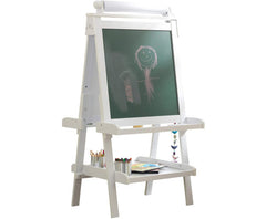 White Deluxe Wood Easel set for kids