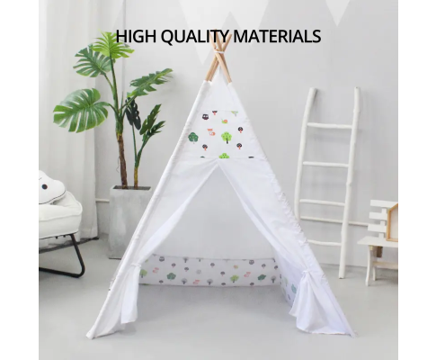 GOMINIMO Kids Teepee Tent with Side Window and Carry Case (White Forest)