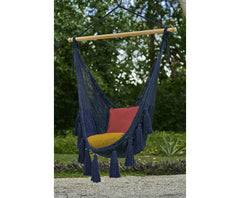 Deluxe Extra Large Mexican Hammock Chair in Outdoor Cotton Colour Blue