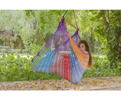 Mayan Legacy Extra Large Outdoor Cotton Mexican Hammock Chair in Colorina Colour