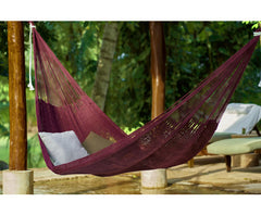 Outdoor undercover cotton Mayan Legacy hammock King size Maroon