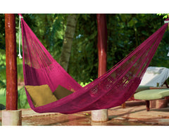 Outdoor undercover cotton Mayan Legacy hammock King size Mexican Pink