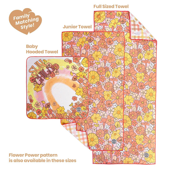Load image into Gallery viewer, Kids&amp;#39; Sand Free Beach Towel, Flower Power - Upper Notch Club
