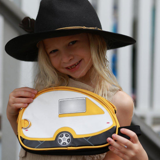 travel wash bag yellow camper van inspired toiletry bag