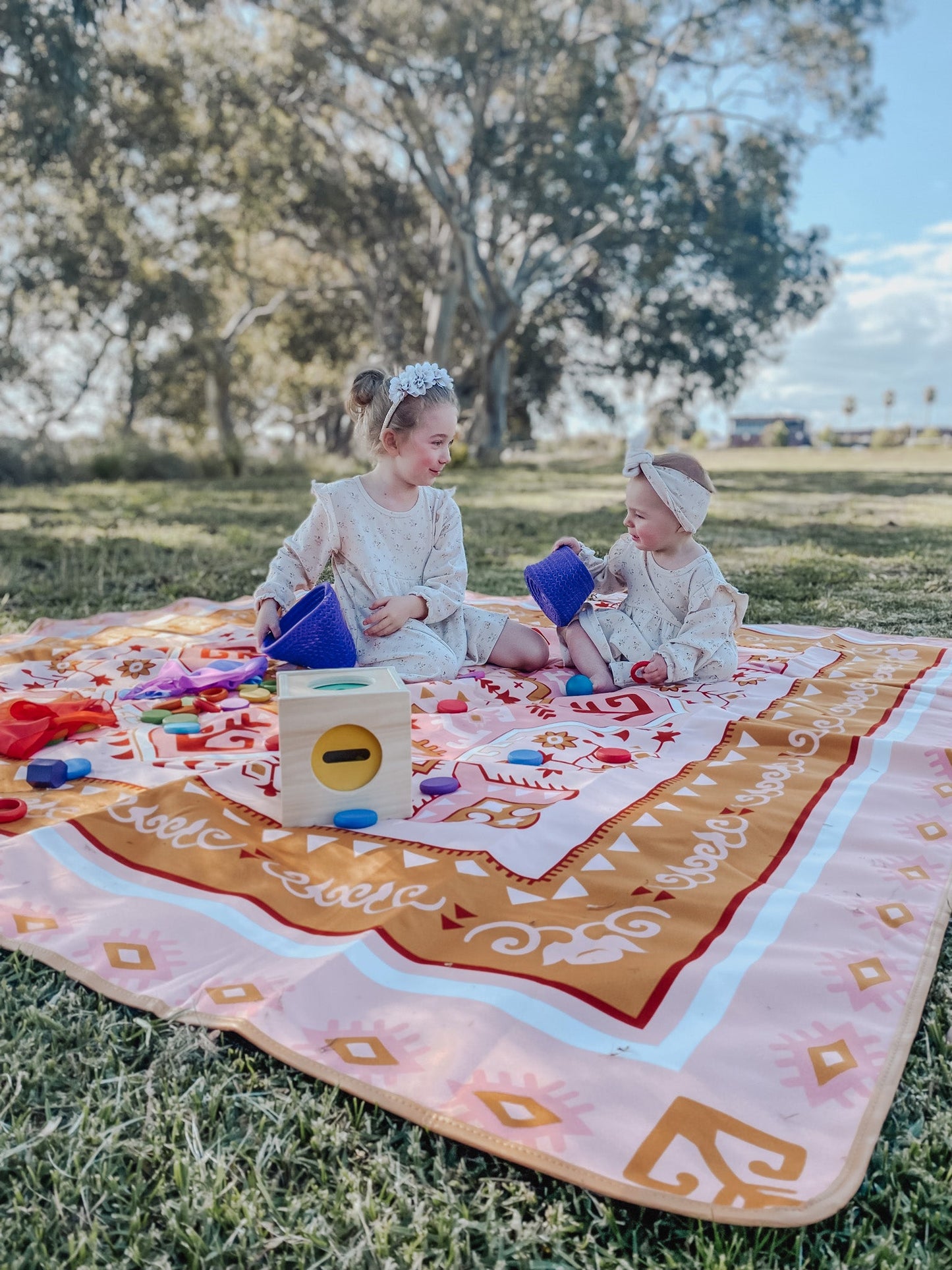 Extra Large Picnic Rug, Waterproof and Double Sided, Saffron