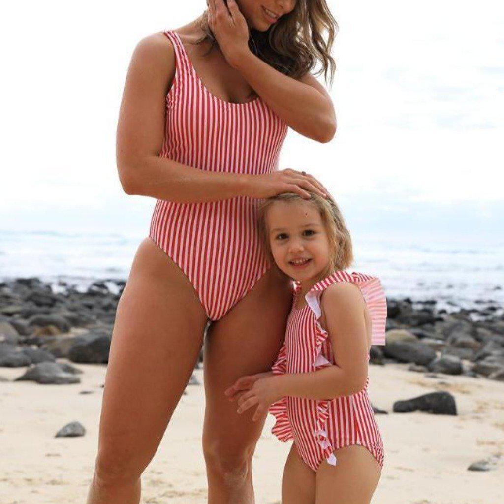 Mother Daughter Matching Baby And Mom Matching Bathing Suits One