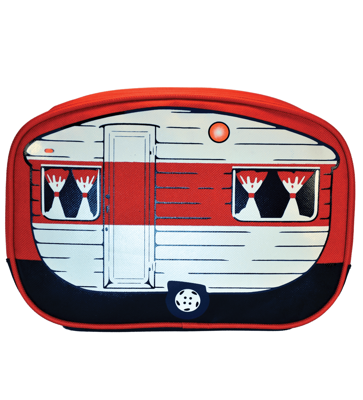 Load image into Gallery viewer, travel wash bag red camper van inspired toiletry bag
