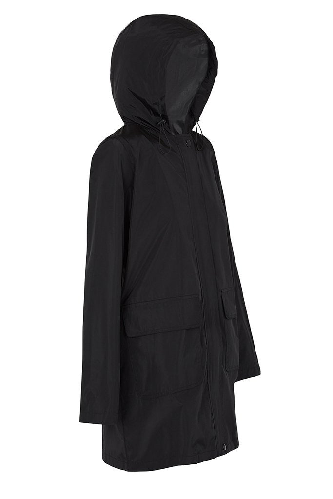 Load image into Gallery viewer, Women’s Packable Hooded Rain Jacket, Black, PAQME - Upper Notch Club
