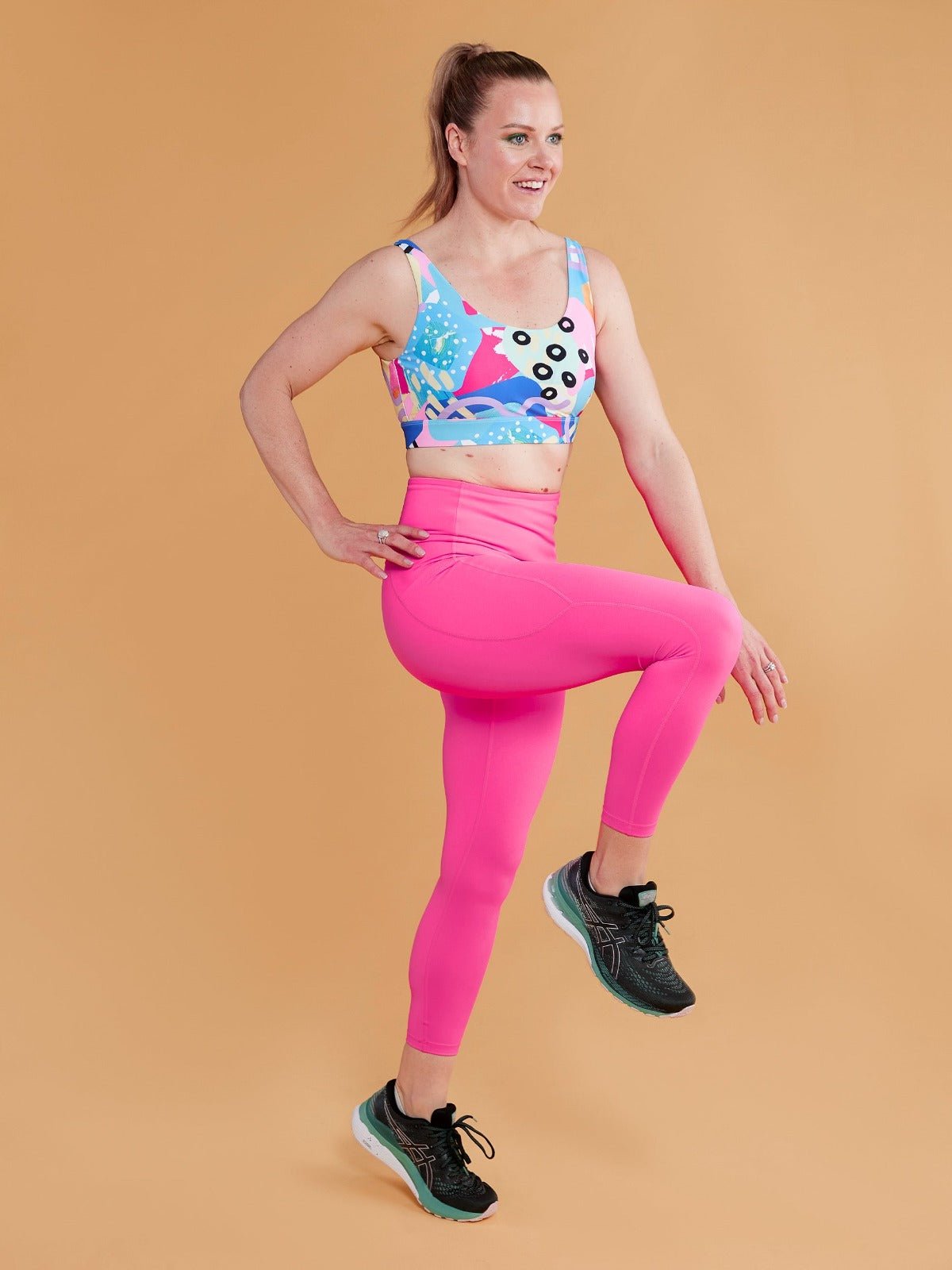Neon Pink Everyday Activewear Legging - 7/8 length, Mama Movement