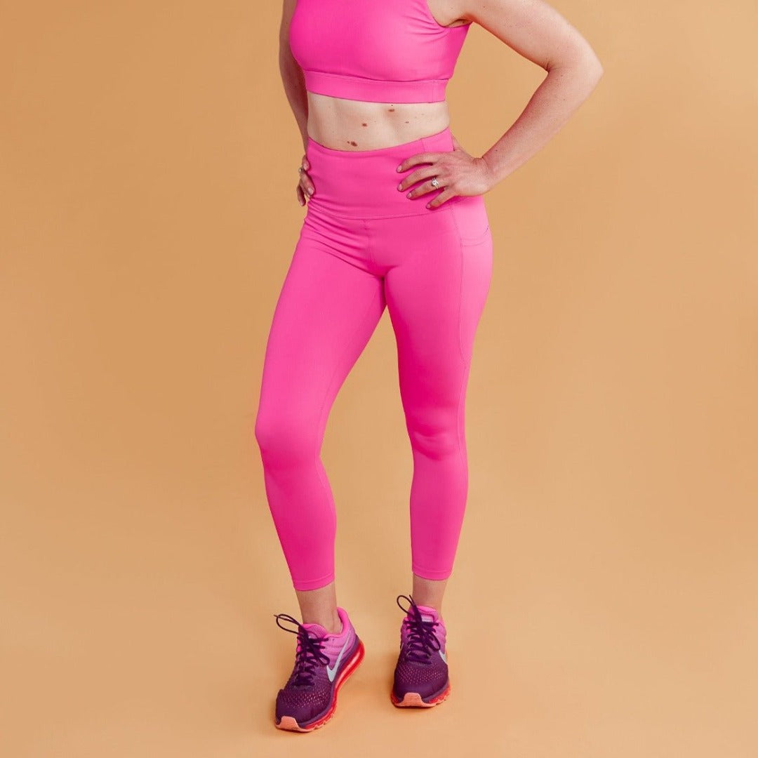 Load image into Gallery viewer, Neon Pink Everyday Legging - 7/8 length - Mama Movement
