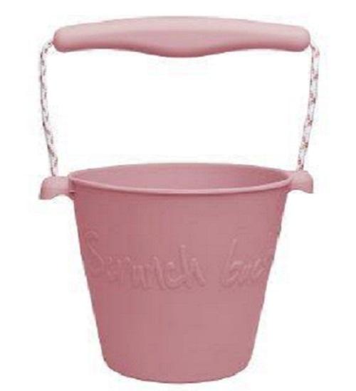 Load image into Gallery viewer, beach-sand-toys-bucket-pink-scrunch
