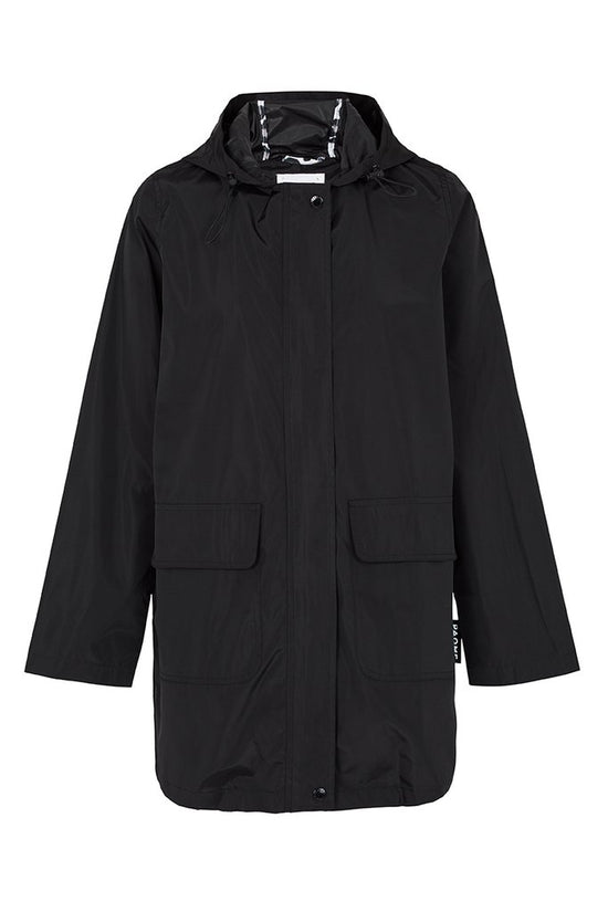 Women’s Packable Hooded Rain Jacket, Black, PAQME - Upper Notch Club