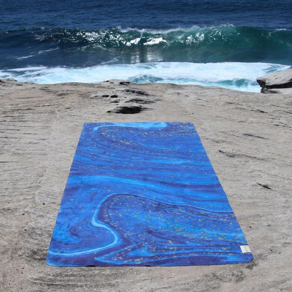 Travel Yoga Mat, Ecofriendly Nonslip, Midnight Ocean - Upper Notch Club